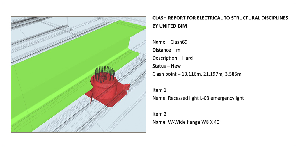 Clash-report-image-for-Electrical-to-Structural-disciplines-by-United-BIM
