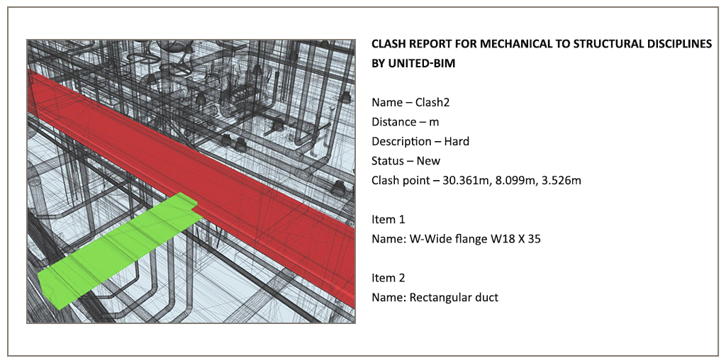 Clash-report-image-for-Mechanical-to-Structural-disciplines-by-United-BIM